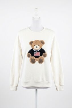 NEW VINTAGE HAVANA teddy surf wash sweater in white